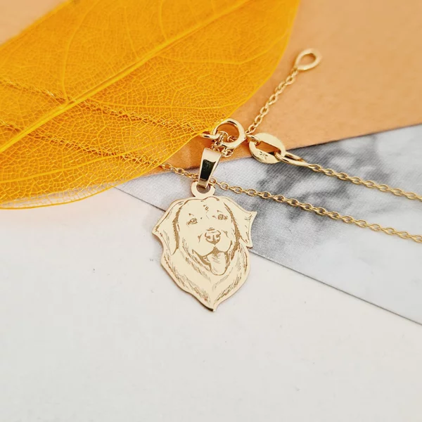 Lantisor personalizat - Labrador iubit - Aur Galben 9K