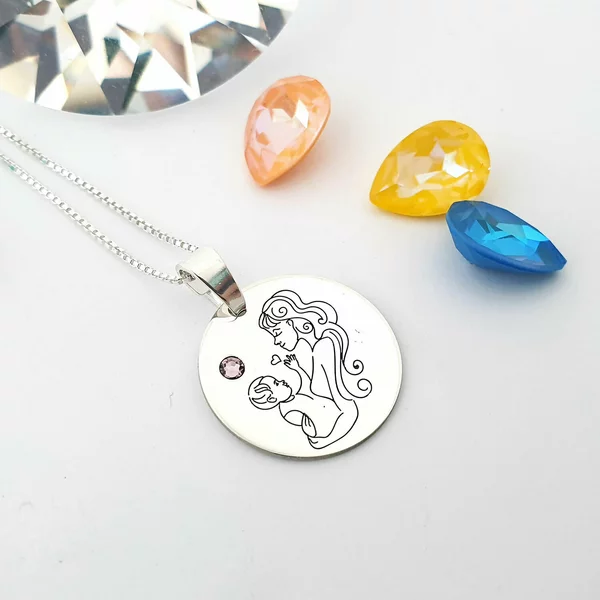 Lantisor personalizat - Minunea mea -  Argint 925 - Cristal Swarovski