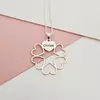 Lantisor personalizat - O stea intre inimi -  Gravura 1 nume - Argint 925