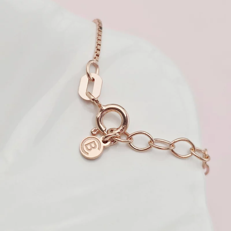 Lantisor Picaturi de emotie - 4 nume si cristale Swarovski - Argint 925 placat cu Aur Roz 18K picture - 7