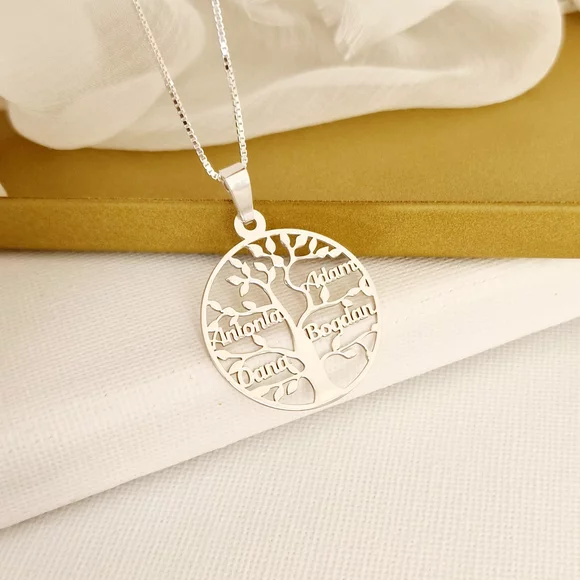 Lantisor premium - Copacul Vietii - personalizat cu nume - Argint 925