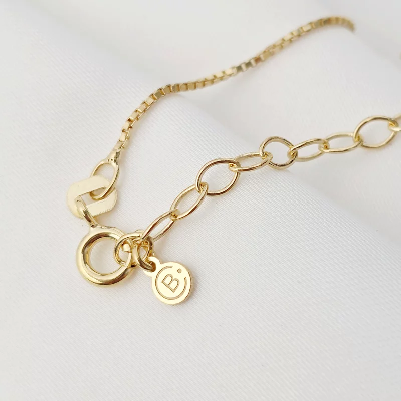 Lantisor Valuri de Iubire - 3 nume si cristale Swarovski - Argint 925 placat cu Aur Galben 18K picture - 5