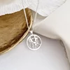 Lantisor zodia ta in armonie - Pandantiv disc cu simbol Gemeni - Argint 925