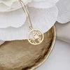 Lantisor zodia ta in armonie - Pandantiv disc cu simbol Sagetator - Argint 925 placat cu Aur Galben 18K