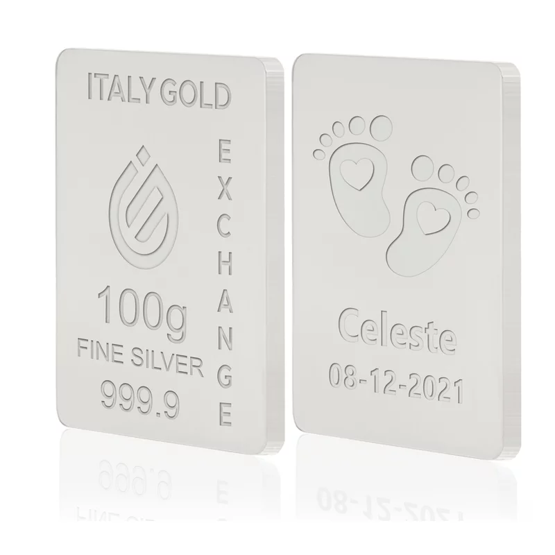 Lingou Argint Pur 999.9 de 100g Personalizat picture - 12