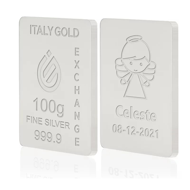 Lingou Argint Pur 999.9 de 100g Personalizat picture - 13