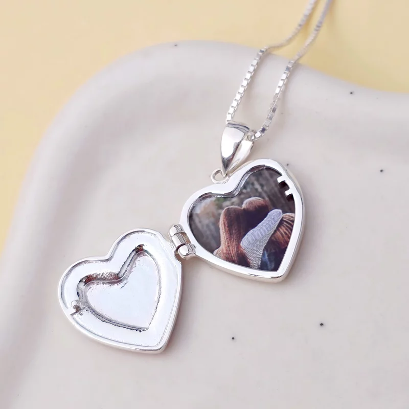 Medalion Amintiri in inima - Locket cu poze in interior - Argint 925 si email rosu picture - 7