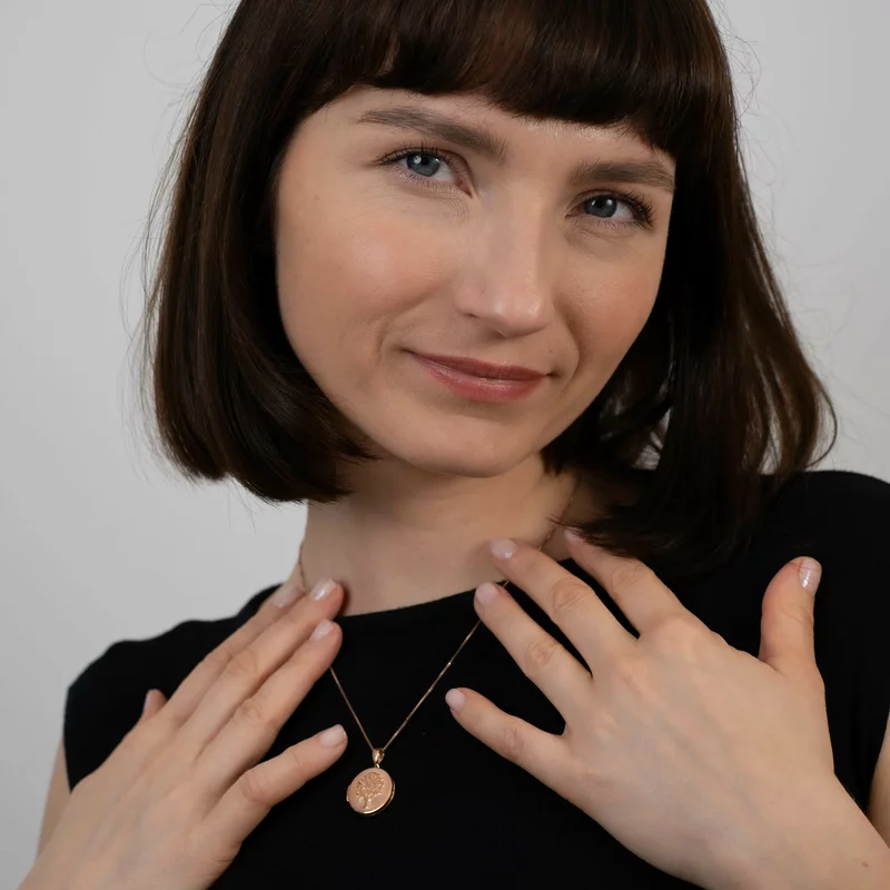 Medalion Copacul Vietii - Locket cu poze in interior - Argint 925 placat cu Aur Roz 18K picture - 2