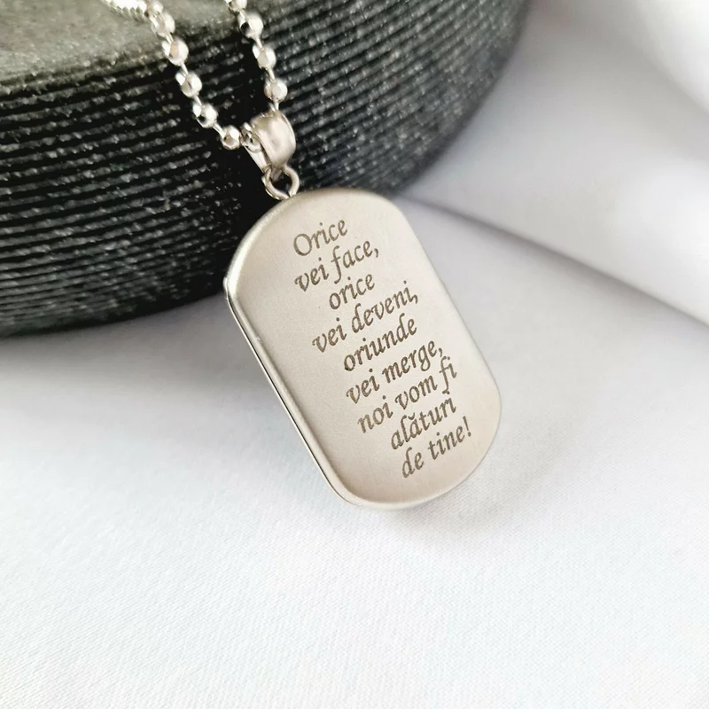 Medalion cu poze in interior - Dog Tag - Argint 925 Rodiat picture - 5