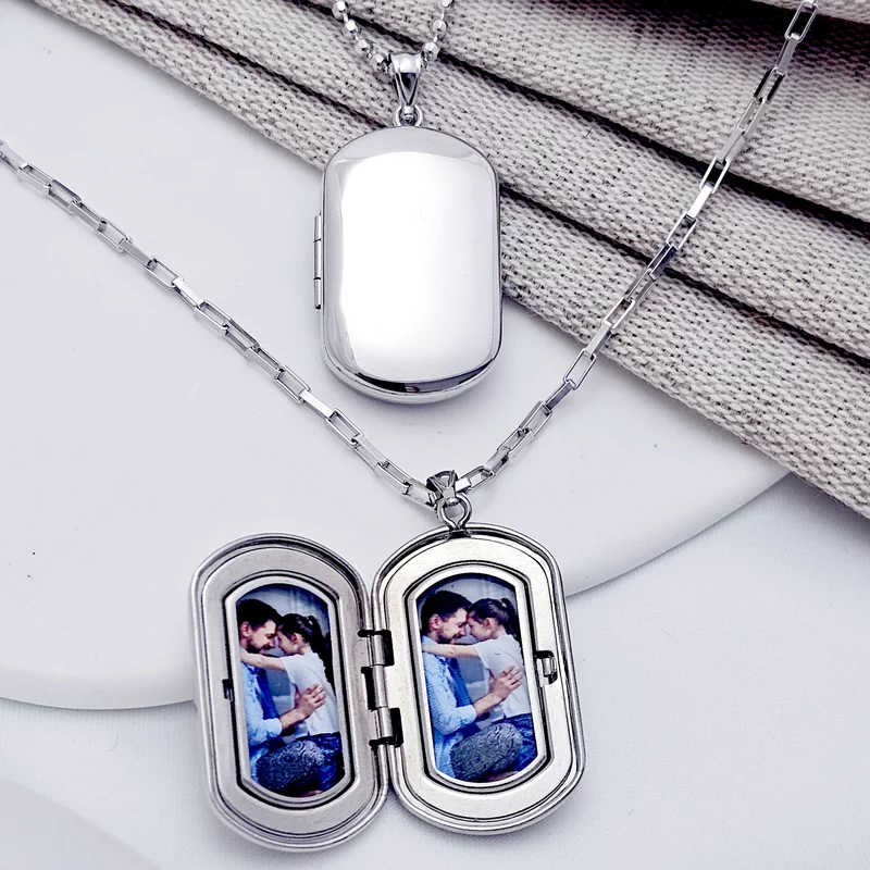 Medalion cu poze in interior - Dog Tag - Argint 925 Rodiat picture - 12