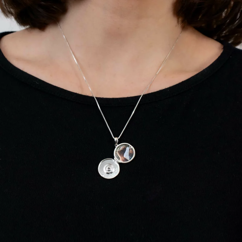 Medalion Eterna stea - Locket cu poze in interior - Argint 925 si cristal Zirconia picture - 4