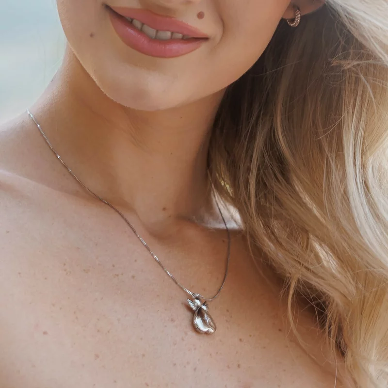 Medalion inger cu poze in interior - Golden Angel - Argint 925 Rodiat - Cristal White Zirconia picture - 3