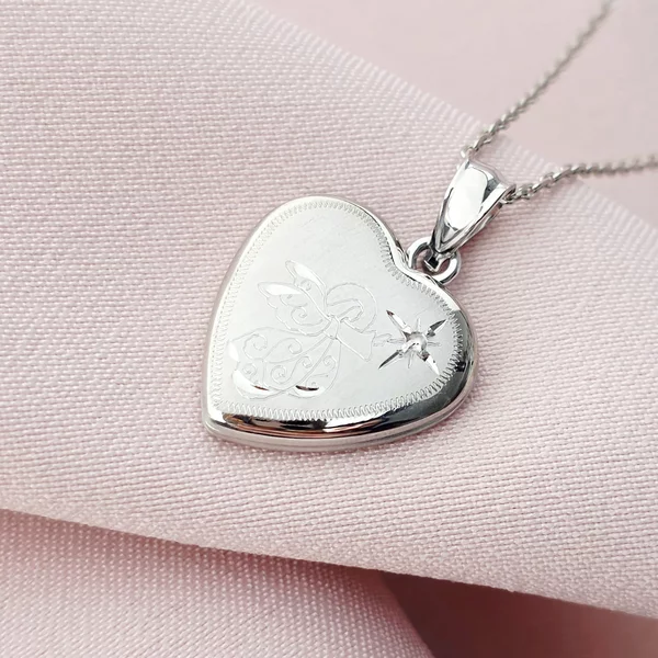 Medalion inima cu poze in interior - Angel Sparkle - Argint 925