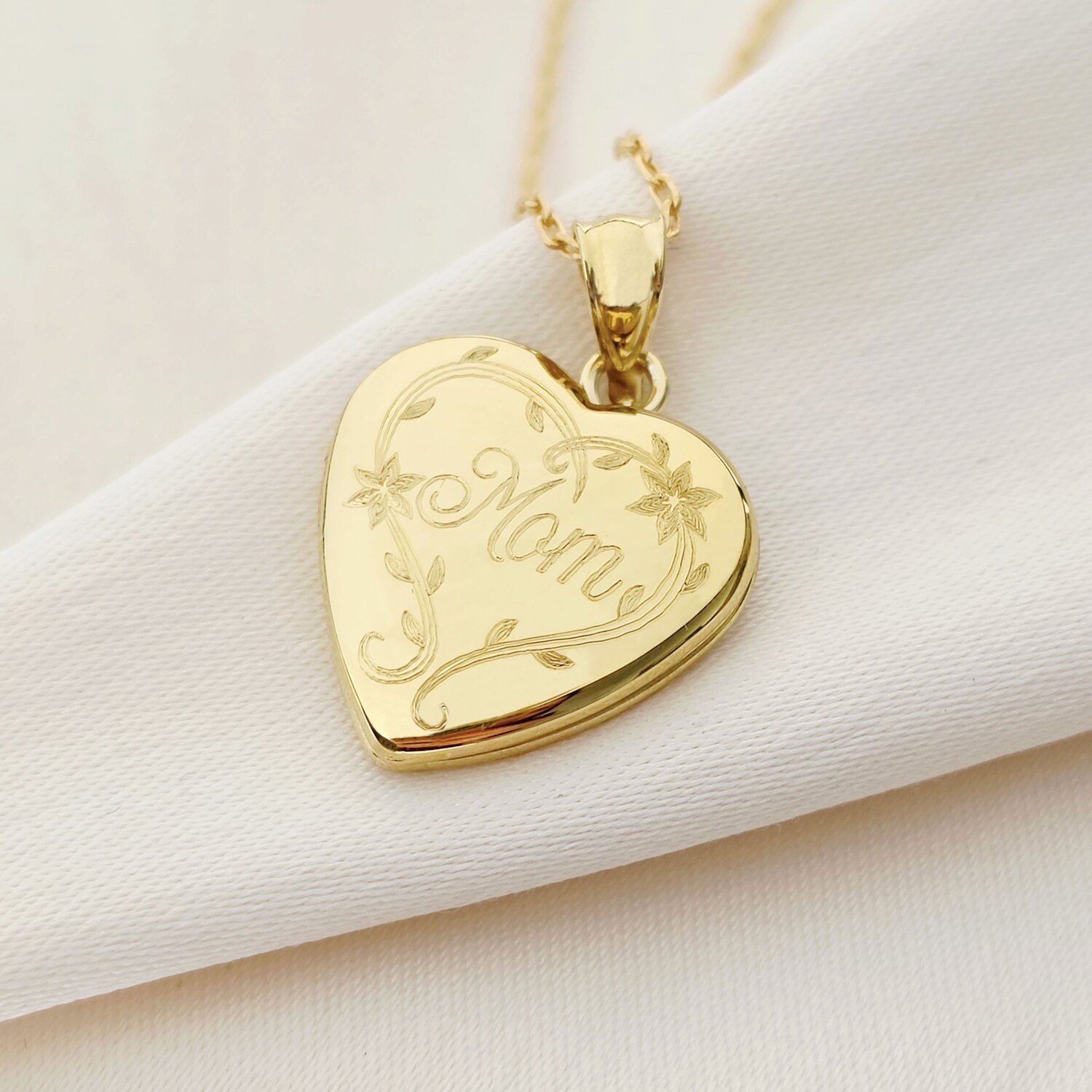 Medalion inima cu poze in interior - Elegant Mom - Argint 925 placat cu Aur Galben 18K
