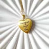 Medalion inima cu poze in interior - Girl & Mother of Pearl - Argint 925 placat cu Aur Galben 18K