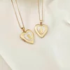 Medalion inima cu poze in interior - Girl & Mother of Pearl - Argint 925 placat cu Aur Galben 18K