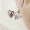 Medalion inima cu poze in interior - Girl & Mother of Pearl - Argint 925 Rodiat