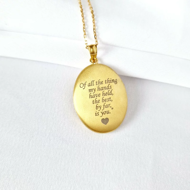 Medalion oval cu poze in interior - Grandmas Garden - Argint 925 placat cu Aur Galben 18K picture - 3