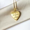 Medalion inima cu poze in interior - Handprints and Hearts - Argint 925 placat cu Aur Galben 18K