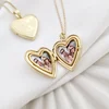 Medalion inima cu poze in interior - Handprints and Hearts - Argint 925 placat cu Aur Galben 18K