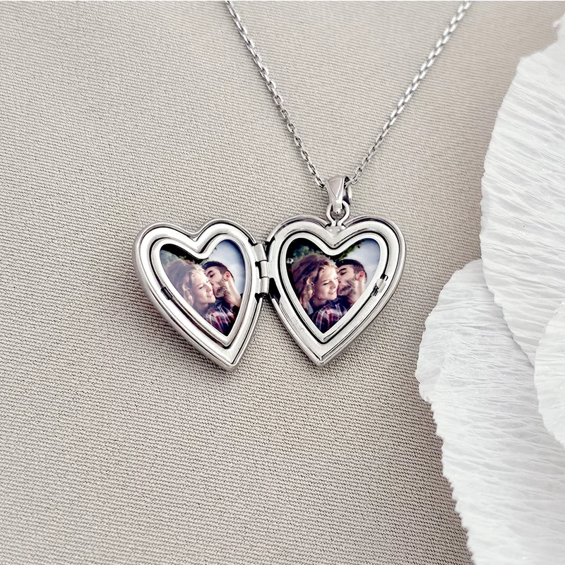 Medalion inima cu poze in interior - Pink Rose - Argint 925 Rodiat picture - 8