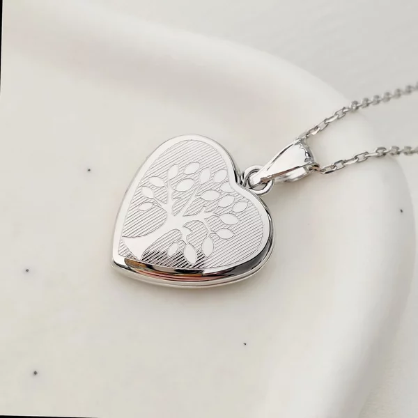 Medalion inima cu poze in interior - Tree of Love - Argint 925