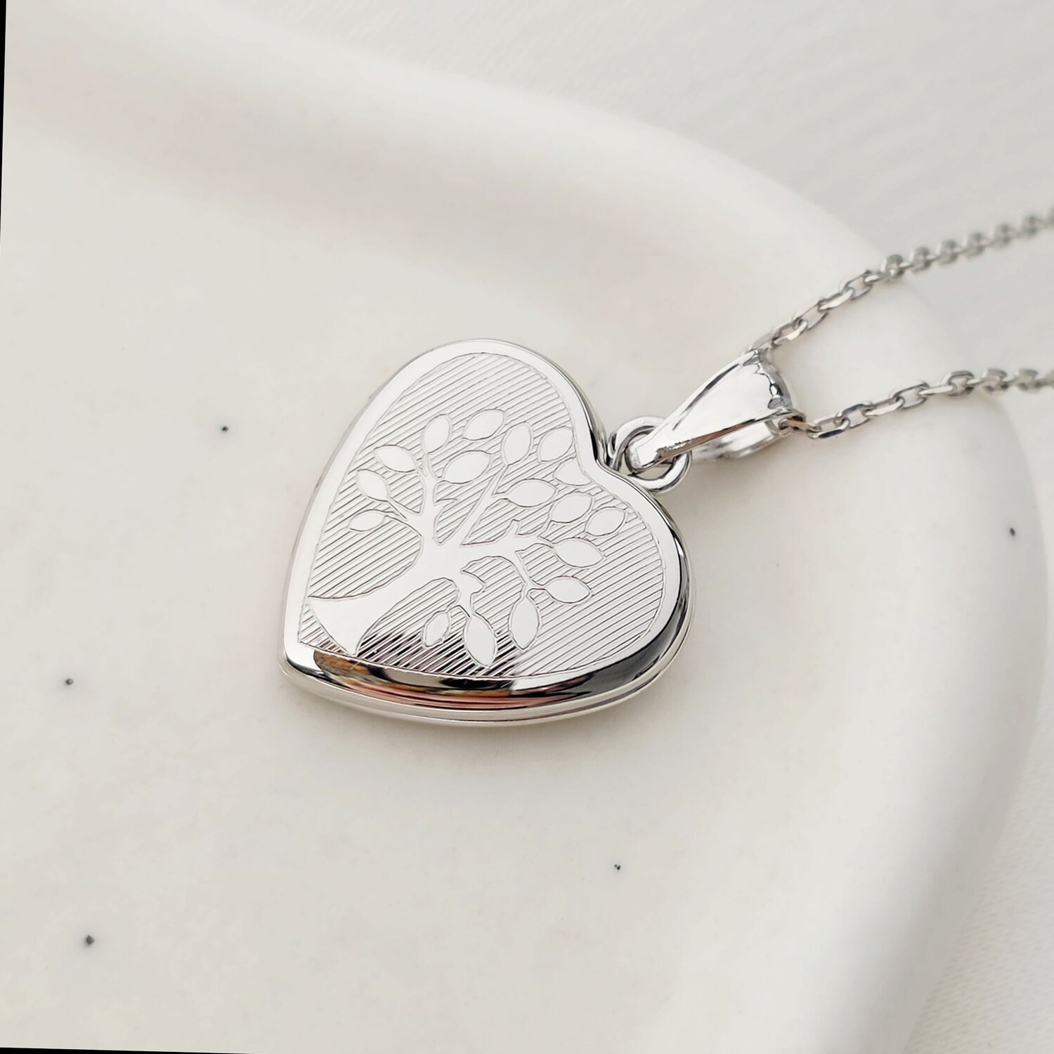 Medalion inima cu poze in interior - Tree of Love - Argint 925