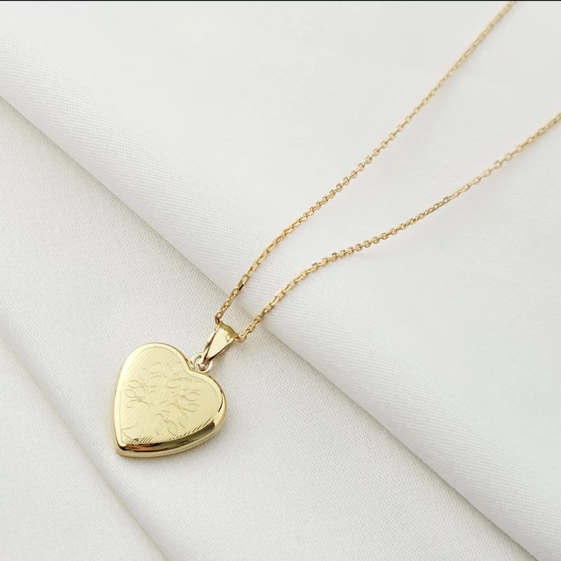 Medalion inima cu poze in interior - Tree of Love - Argint 925 placat cu Aur Galben 18K picture - 2