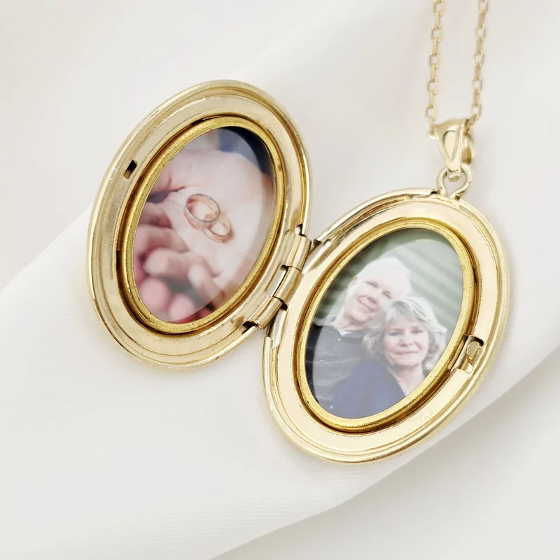 Medalion oval cu poze in interior - Eternal Tree - Argint 925 placat cu Aur Galben 18K picture - 5