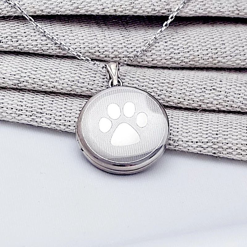 Medalion rotund cu poze in interior - My Paw - Argint 925 Rodiat picture - 9