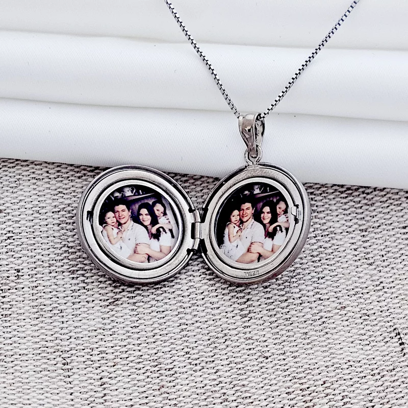 Medalion rotund cu poze in interior - Tree of Love - Argint 925 Rodiat picture - 10