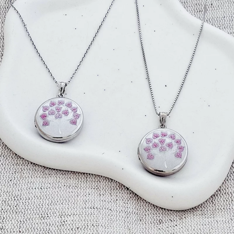 Medalion rotund cu poze in interior - Tree of Love - Argint 925 Rodiat picture - 4