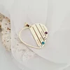 Pandantiv Familie Inima - 4 membri - Aur Galben 9K cu cristale Swarovski