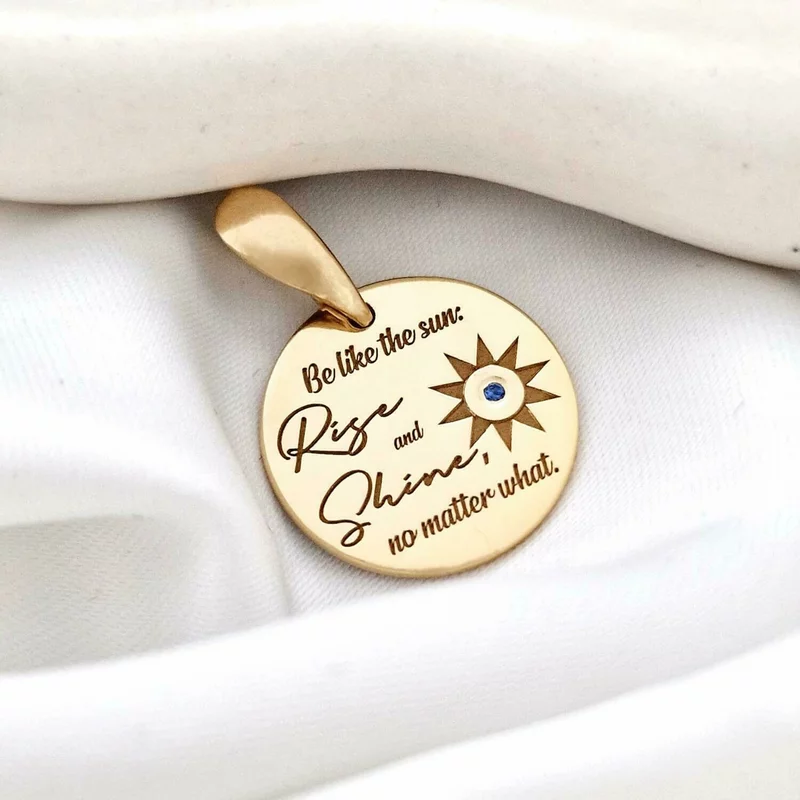 Pandantiv Soarele Sperantei - Argint 925 placat cu Aur galben 18K - Safir Albastru picture - 4