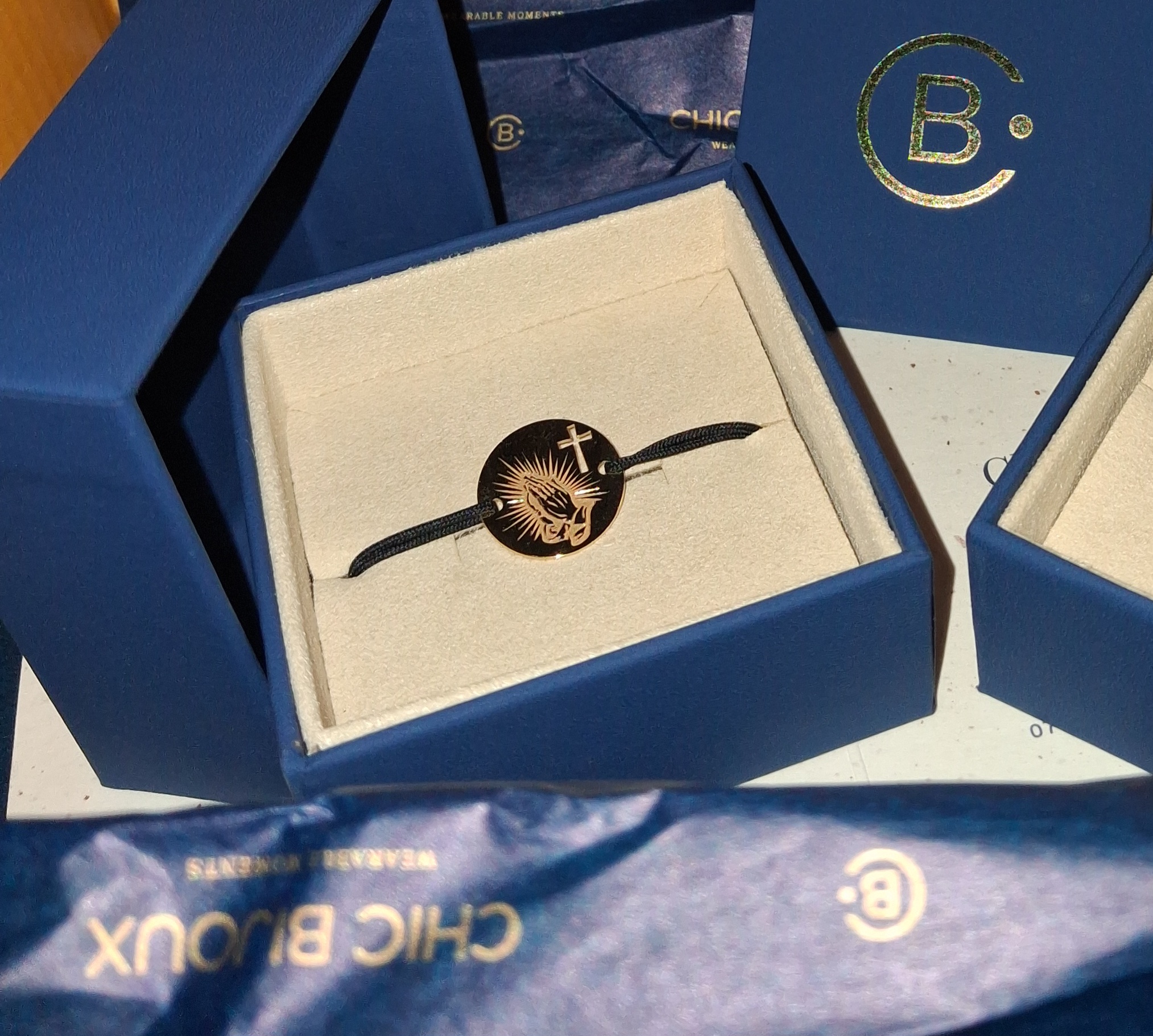 Recenzie Bratara Raza Credinței - Bijuterie cu Har - Argint 925 placat cu Aur Galben 18K - Snur reglabil -  A. G.
