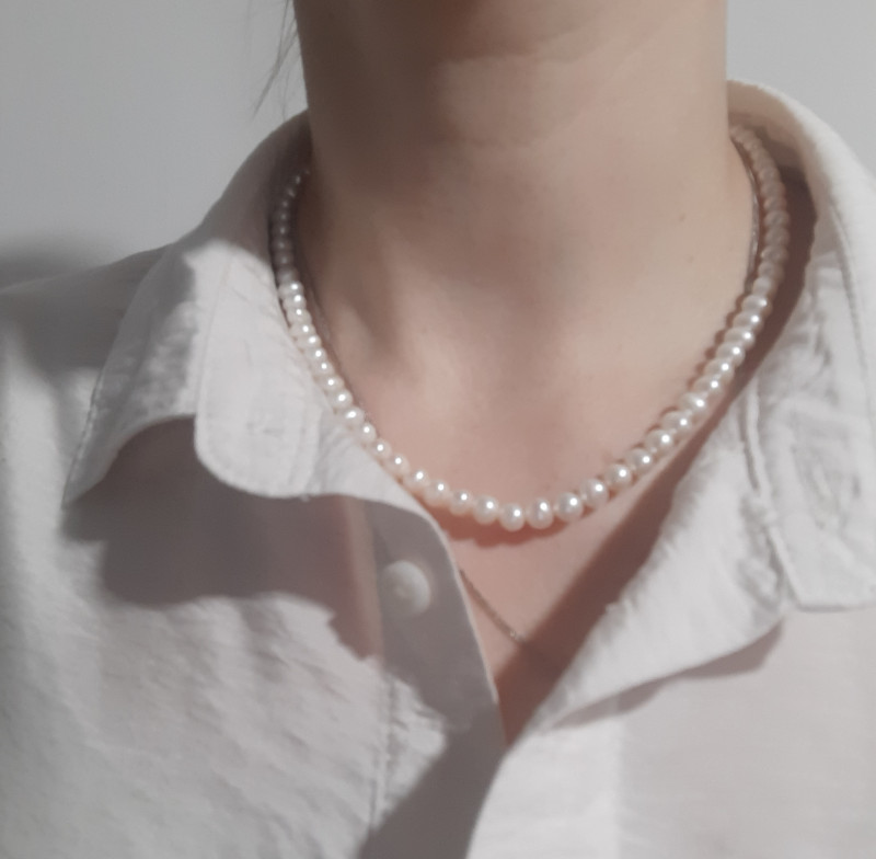 Recenzie Lantisor Perle - Simplitate pura - Model sirag - Argint 925 - Silvia Ionescu