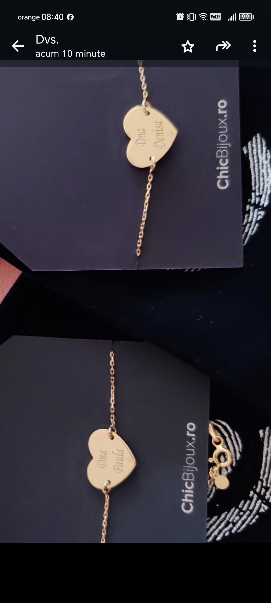 Recenzie Bratara personalizata - Educatoare/Invatatoare - Inima decorata cu email - Argint 925  placat cu Aur Galben 18K - cu lantisor - Claudia B.