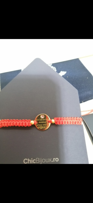Recenzie Bratara Titlul de Bunica - Argint 925 placat cu Aur Galben 18K si Cristal Swarovski - Snur reglabil, diverse culori - Cristina Zaharia