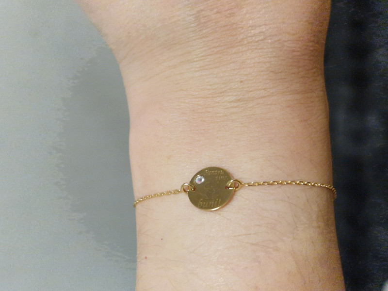 Recenzie Bratara Pentru tine buni - Argint 925 placat cu Aur Galben 18K si Cristal Swarovski -  cu lantisor - Alexandrina Nemțanu
