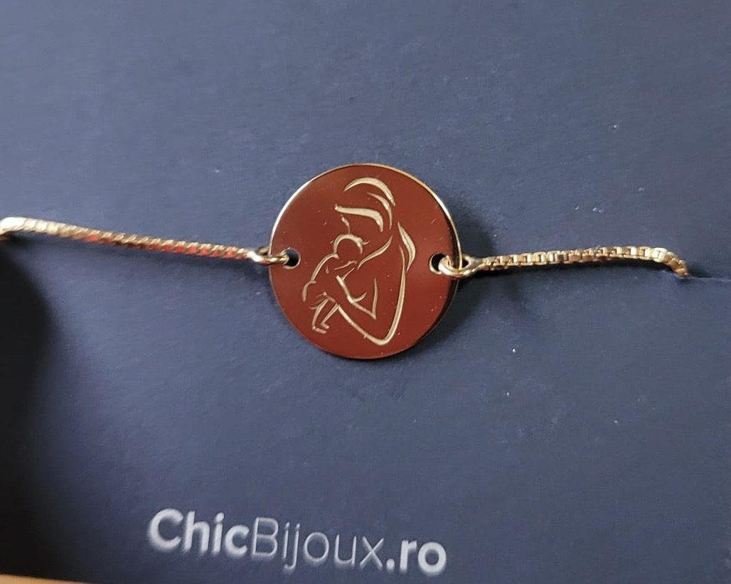 Recenzie Bratara personalizata - Proaspata Mamica - Argint 925 placat cu Aur Galben 18K - Lantisor glisant ajustabil - Bianca S.