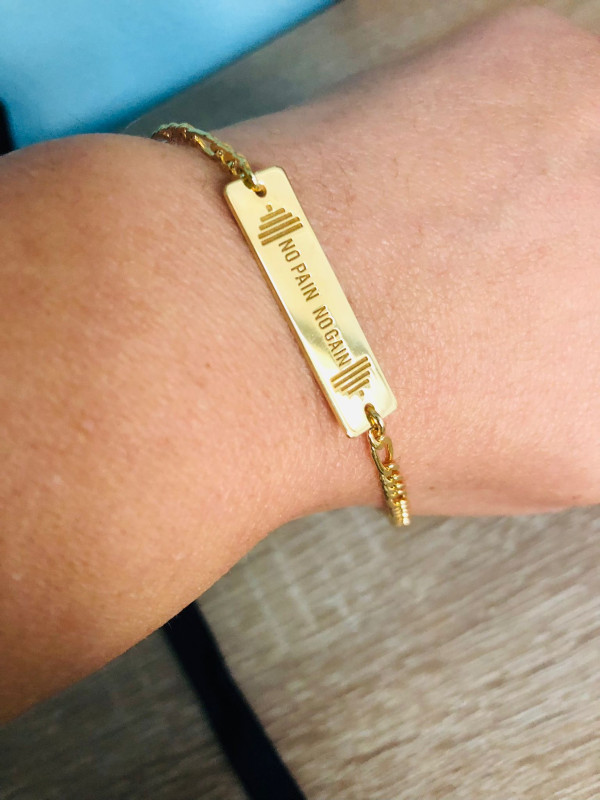 Recenzie Bratara  personalizata - placuta cu text gravat - Argint 925 placat cu Aur Galben 18K - bratara barbati cu lant - Raluca Ilincescu