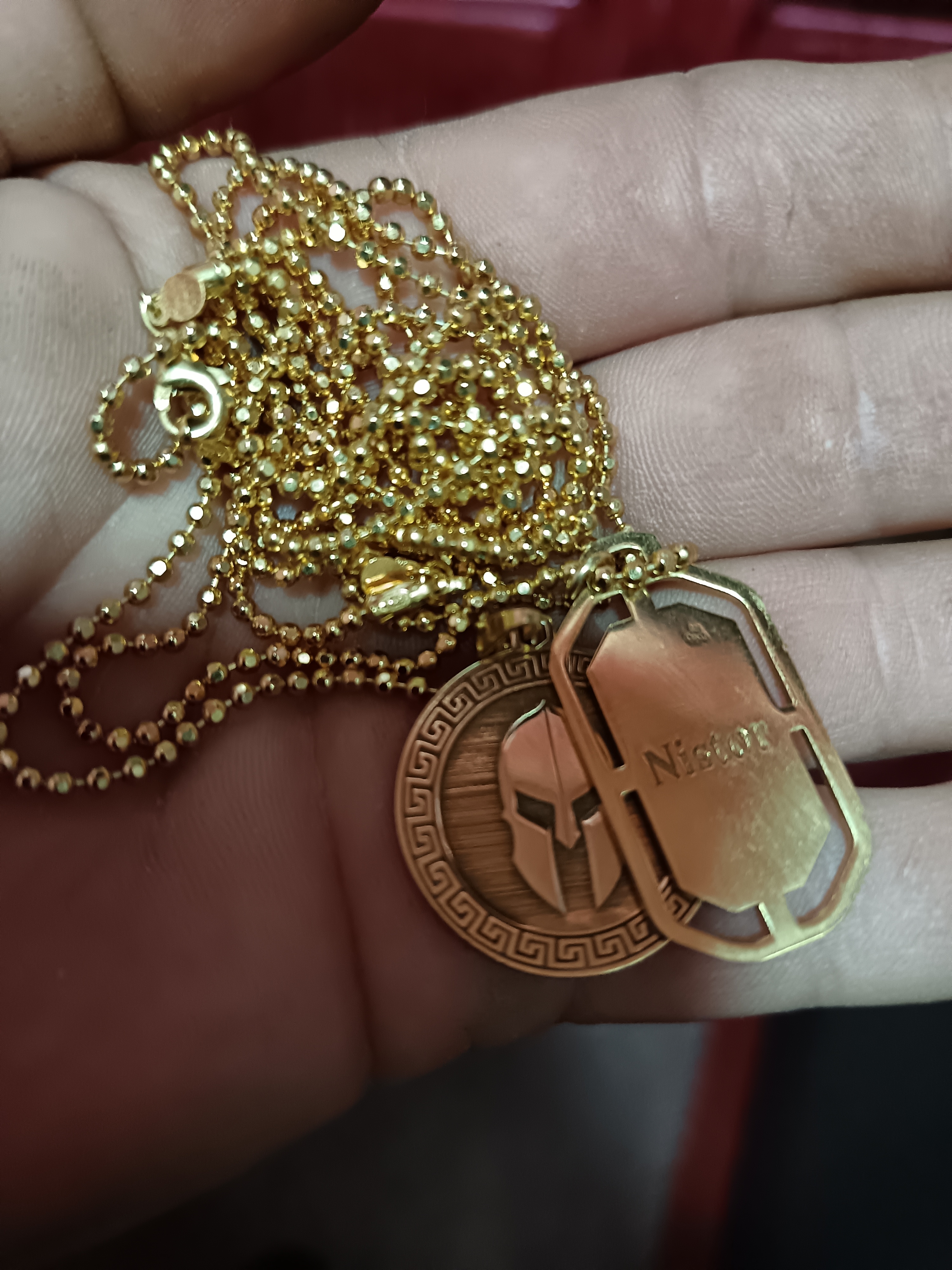 Recenzie Bratara  personalizata - placuta cu text gravat - Argint 925 placat cu Aur Galben 18K - bratara barbati cu lant - Catalin N.