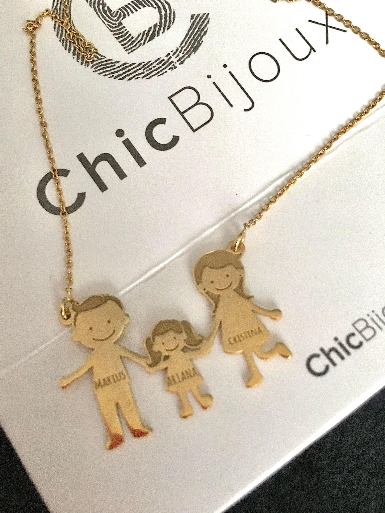 Recenzie Lantisor Familie - 3 Membri - Argint 925 placat cu Aur 18K - Cristina I.