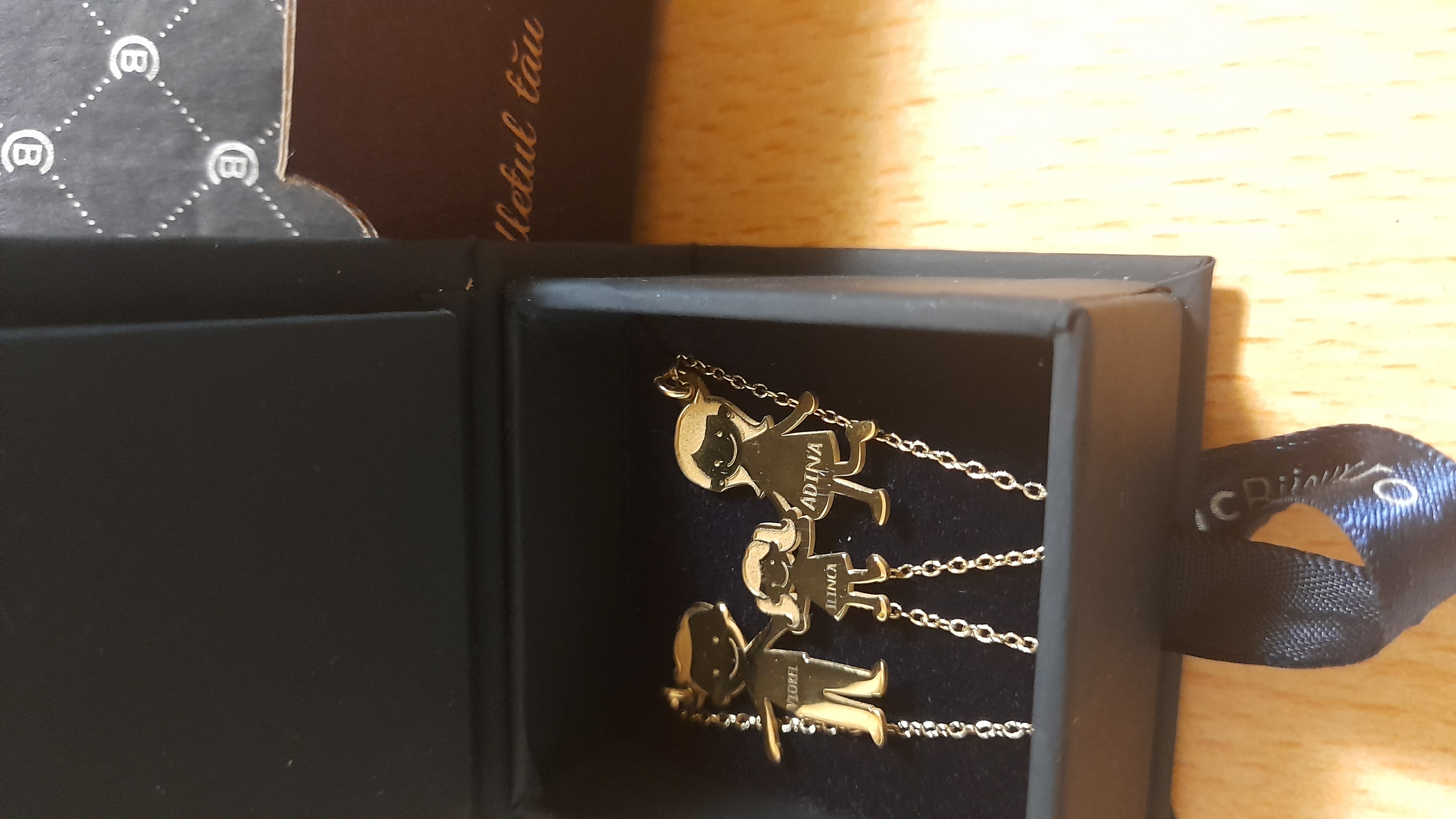 Recenzie Lantisor Familie - 3 Membri - Argint 925 placat cu Aur 18K - Doina N.