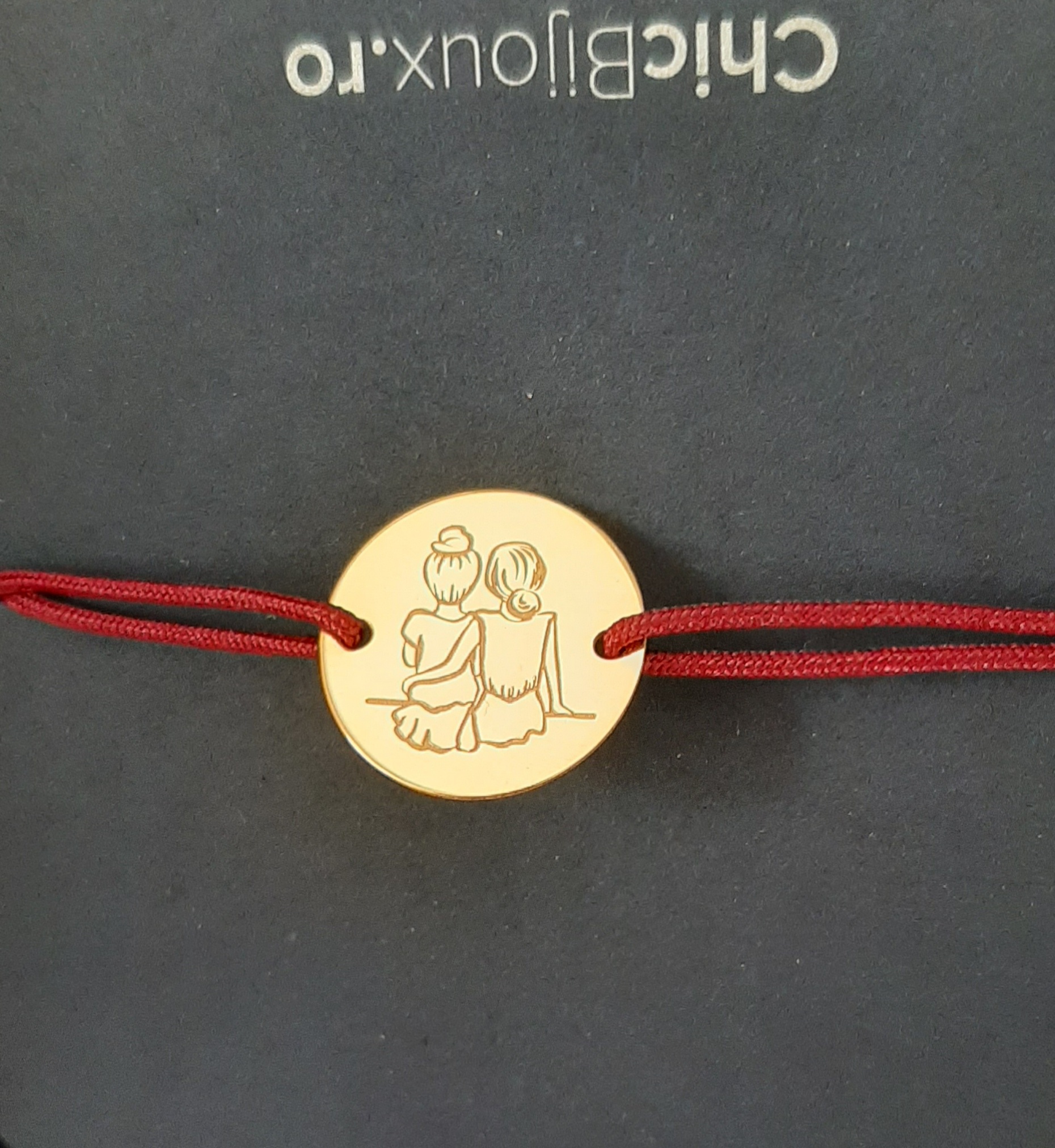 Recenzie Bratara 2 surori / prietene - Argint 925 placat cu Aur galben 18k, snur reglabil - Stefanescu C.