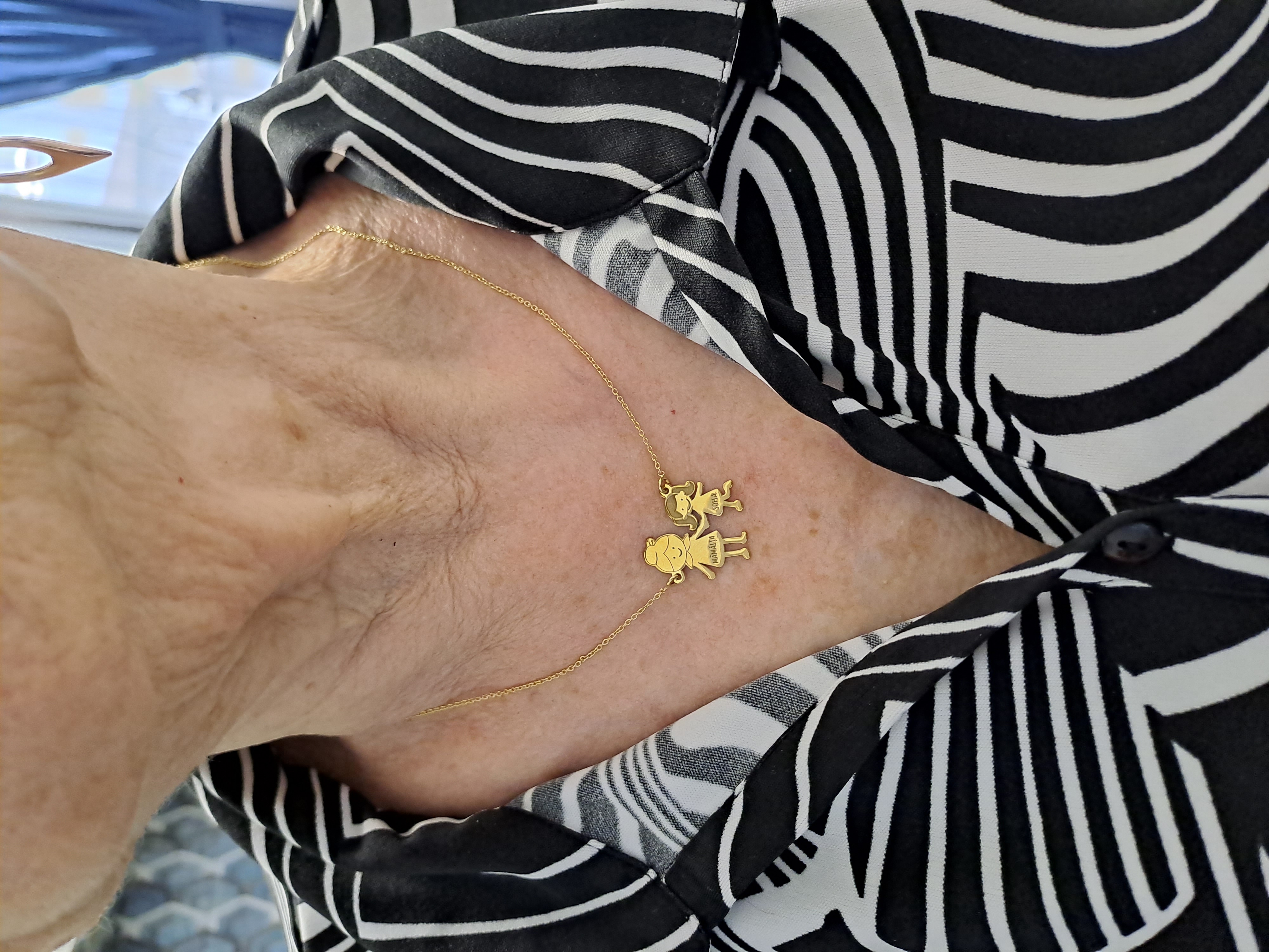 Recenzie Lantisor Familie - 2 Membri - Bunica si nepotica - Argint 925 placat cu Aur 18K - Diana M.
