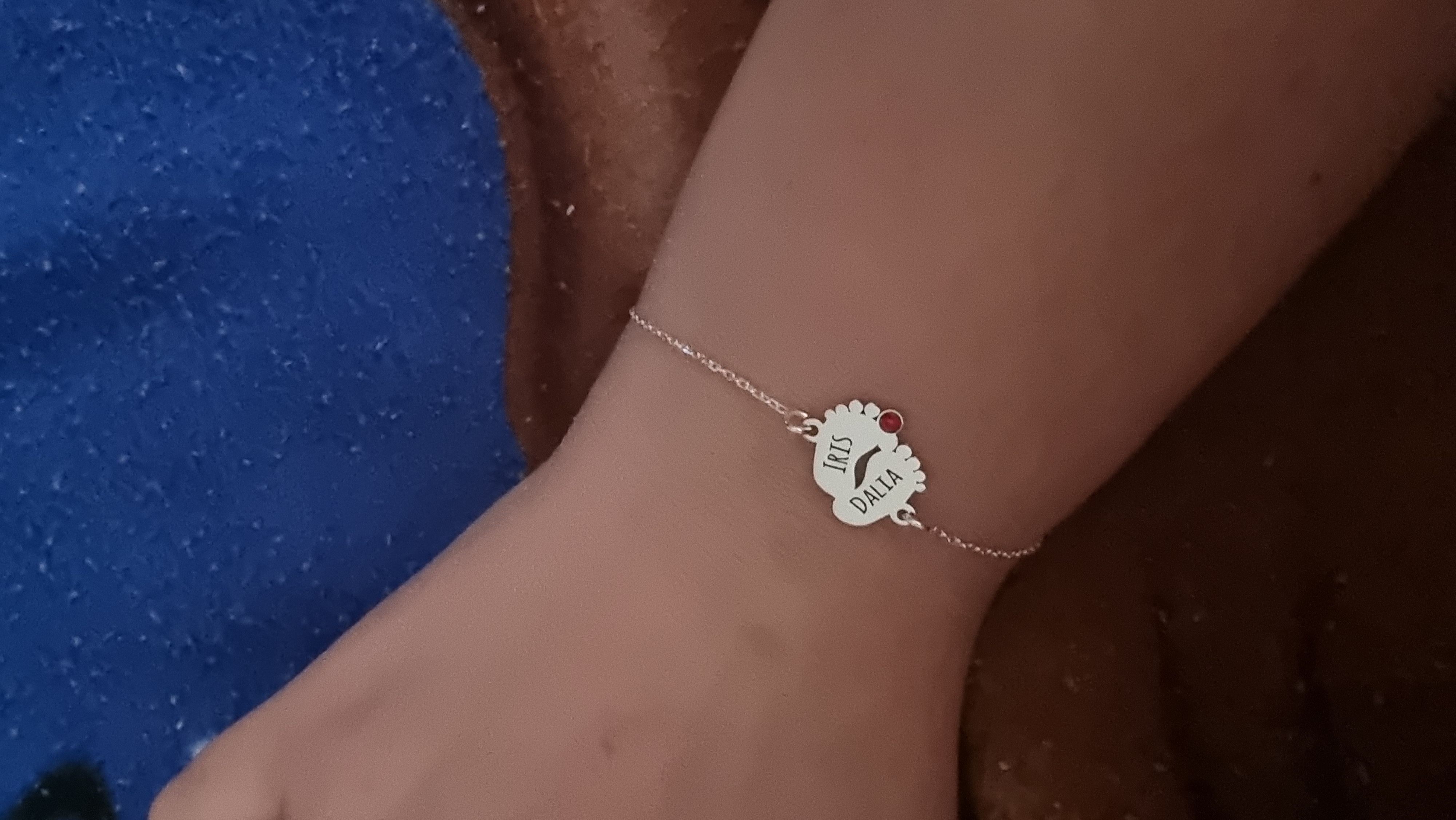 Recenzie Bratara picioruse personalizate cu lantisor - Argint 925 - Cristal Swarovski - Laura A.