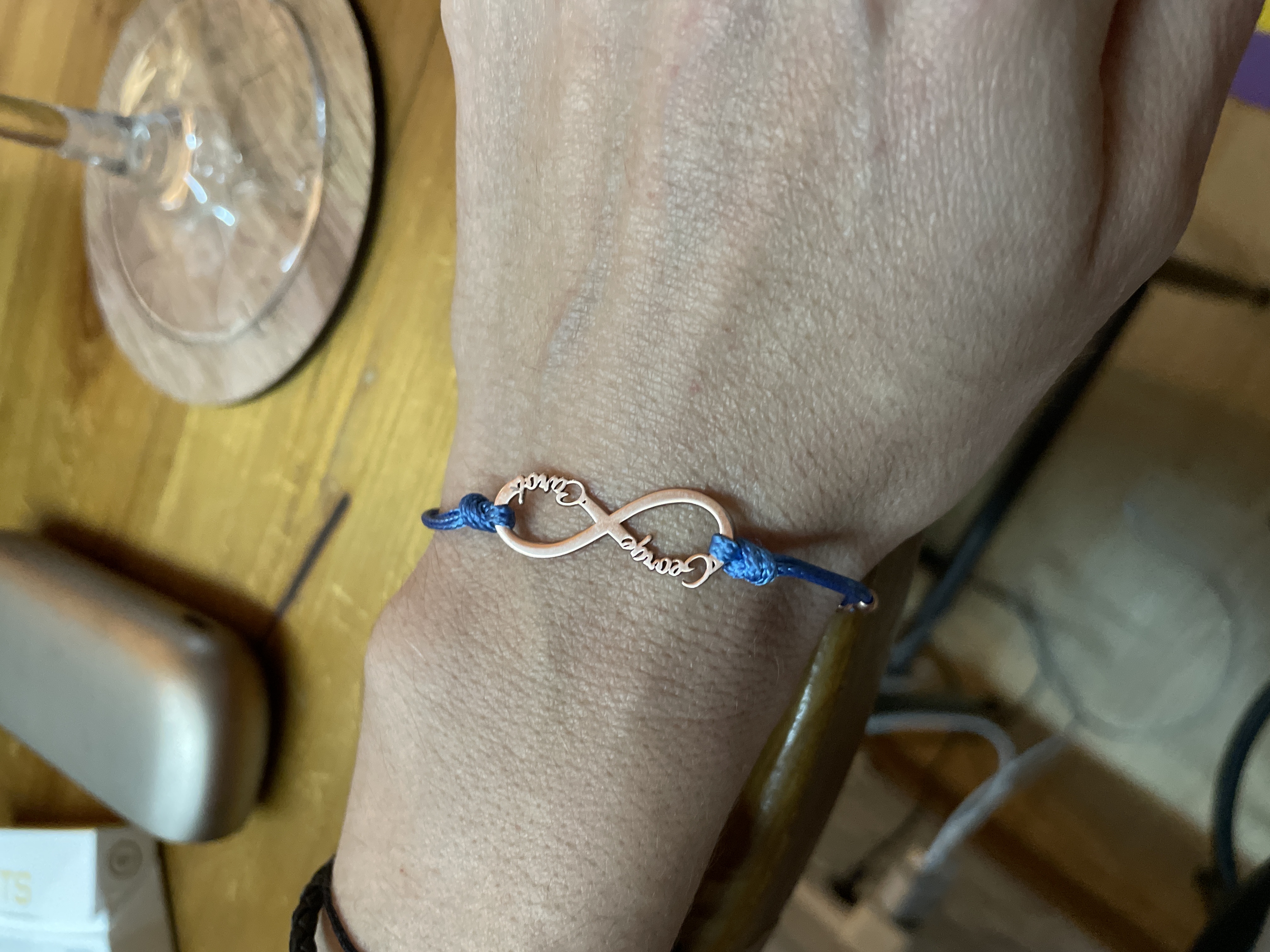 Recenzie Bratara personalizata - Infinit cu 2 nume decupate - cu lantisor - Argint 925 - George K.