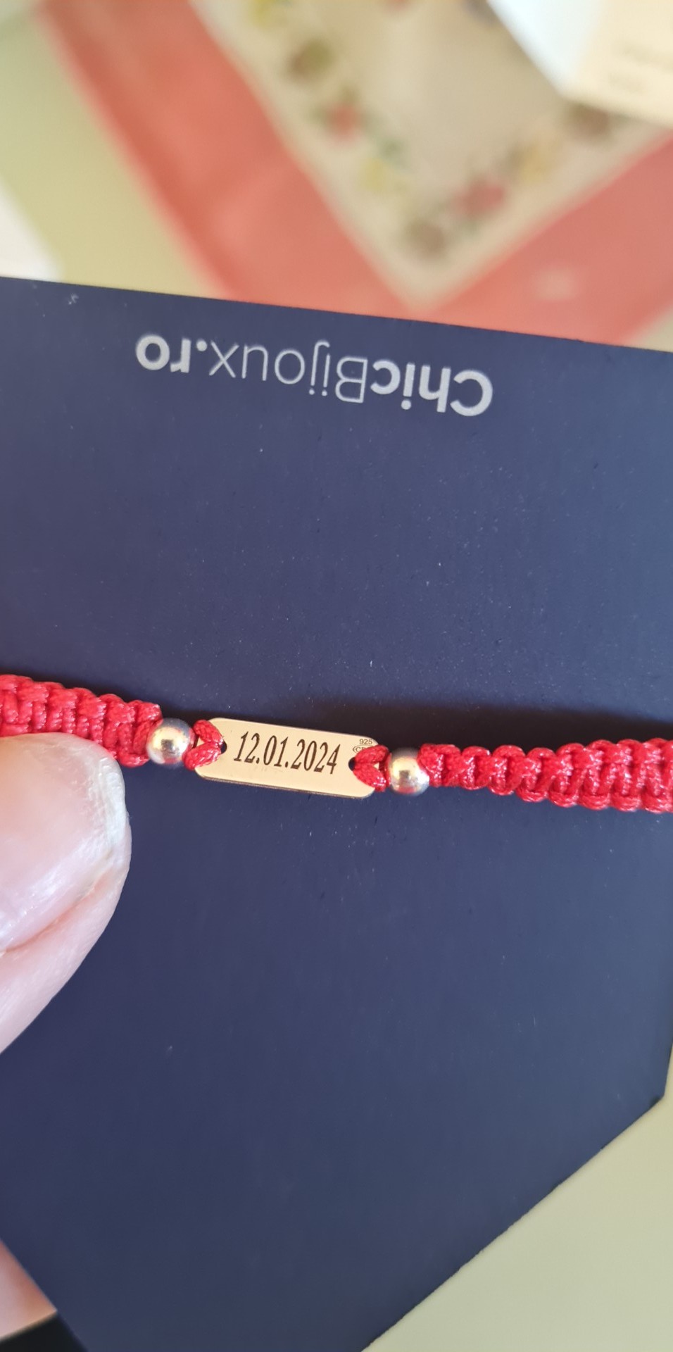 Recenzie Bratara personalizata - Placuta cu 2 bilute 3 mm - Argint 925 - Snur impletit reglabil - Septimia N.