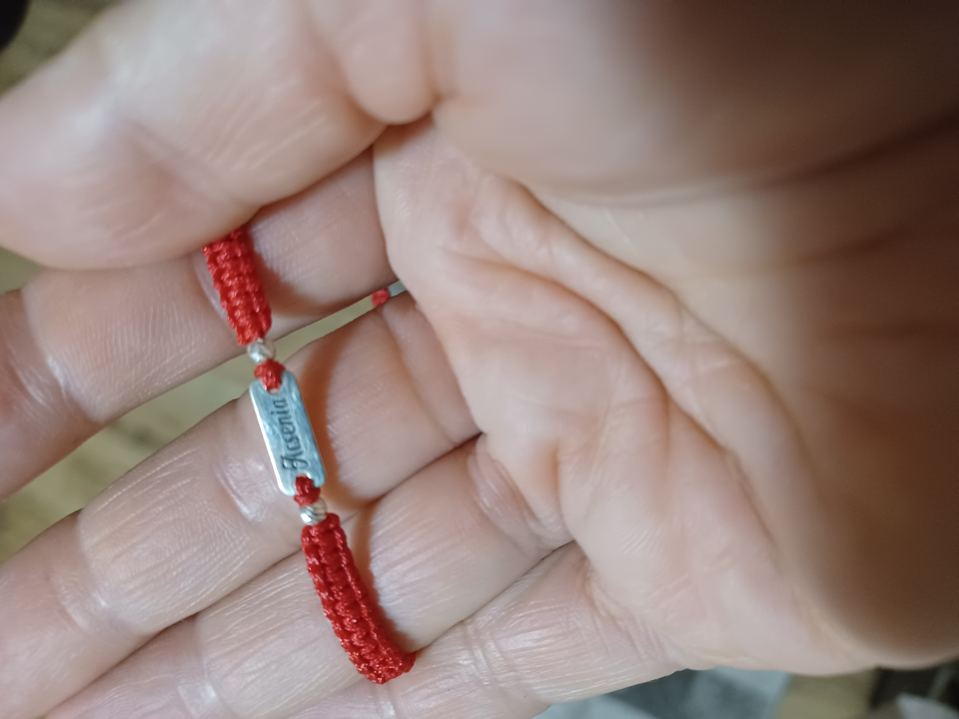 Recenzie Bratara personalizata - Placuta cu 2 bilute 3 mm - Argint 925 - Snur impletit reglabil - Daniela Cristina A.